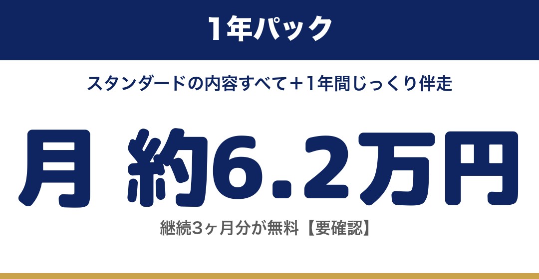 1年パック 月約6.2万円