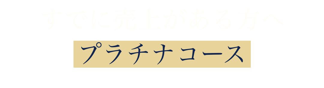 すでに売上がある方へ
プラチナコース